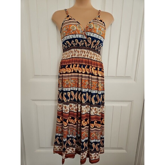 Bobbie Brooks Dresses & Skirts - Bobbie Brooks Boho Paisley Maxi 3X Elastic Smocked Waist Adjustable straps